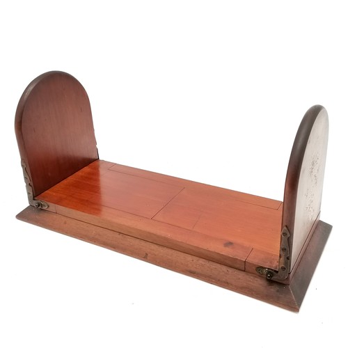 310 - Antique mahogany and inlaid extending book tidy, 50 cm extended x 16.5 cm deep, in good condition.