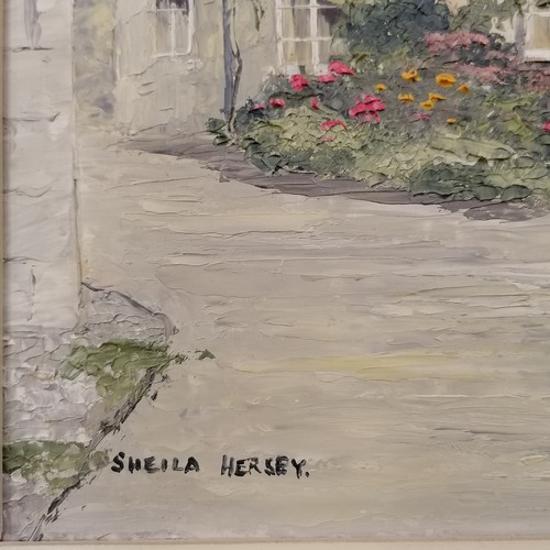 336 - Sheila Hersey (1943-2013) oil painting of Buckden - frame 47cm x 67cm