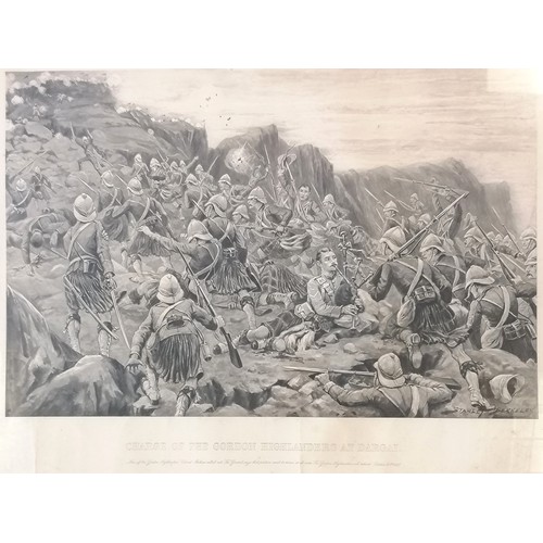 338 - 4 x framed military prints inc 1897 Charge of the Gordon Highlanders at Dargai (frame 66.5cm x 81cm)... 