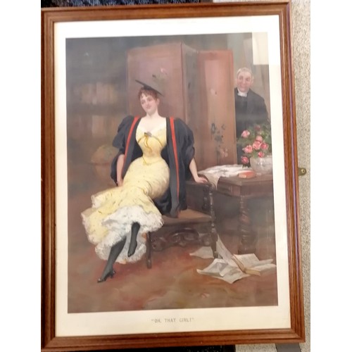 341 - Framed 1892 Pears print (Curiosity) 98cm x 48.5cm t/w framed 1894 