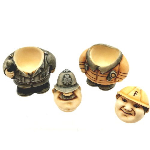 94 - 2 x Pot Belly figurines - Whistle blower (policeman) & Smokey Joe (fireman) - approx 5.5cm high