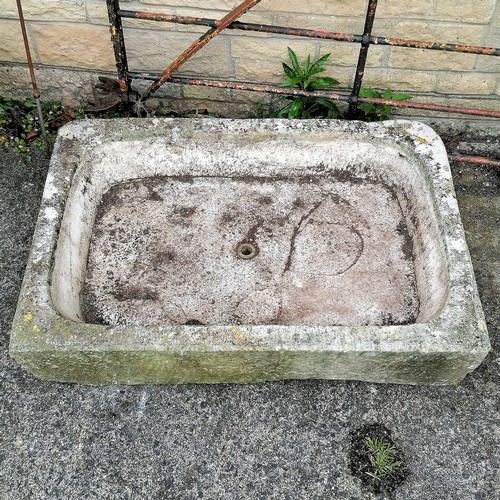 3 - Large stone trough/sink 69cm x 101cm x 21cm