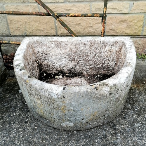 5 - Stone D shaped trough 61cm x 46cm 28cm high