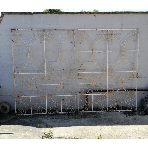 13 - 2 x large 160cm x 5cm deep vintage wrought iron panels each 222cm x160cm x 5cm deep