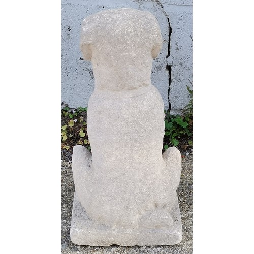 19 - Concrete seated dog 36 cm high