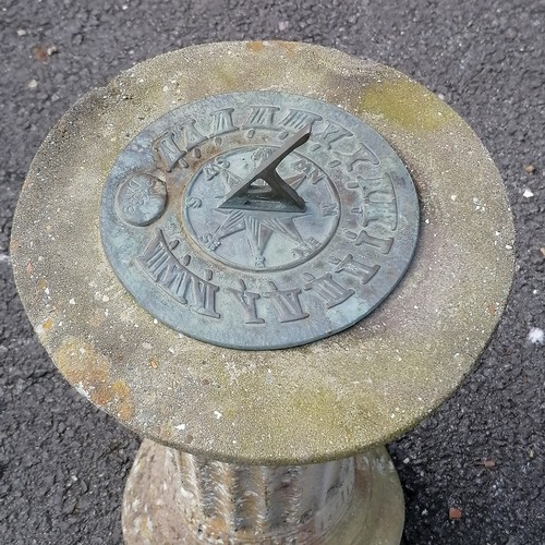 25 - Sundial on a circular concrete pedestal - 51cm high x 29cm diameter