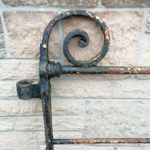 38 - Antique handmade large iron country house gate with integral latch 272cm long x 125cm high - has old... 