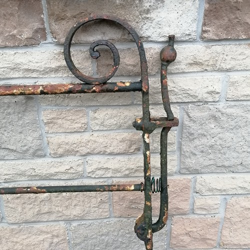 38 - Antique handmade large iron country house gate with integral latch 272cm long x 125cm high - has old... 