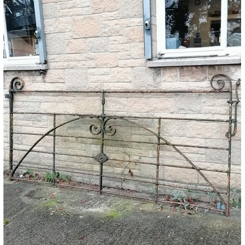 38 - Antique handmade large iron country house gate with integral latch 272cm long x 125cm high - has old... 