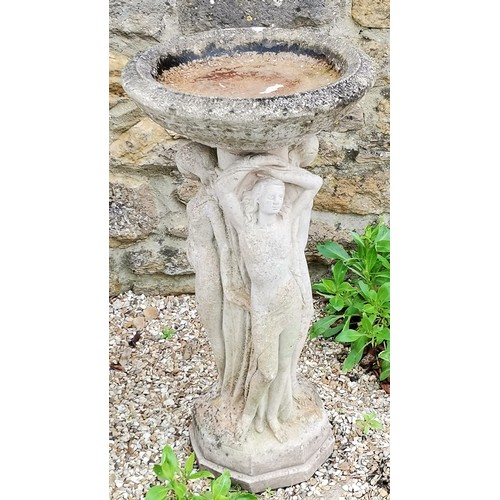 55 - Figural birdbath - H80cm x D40cm