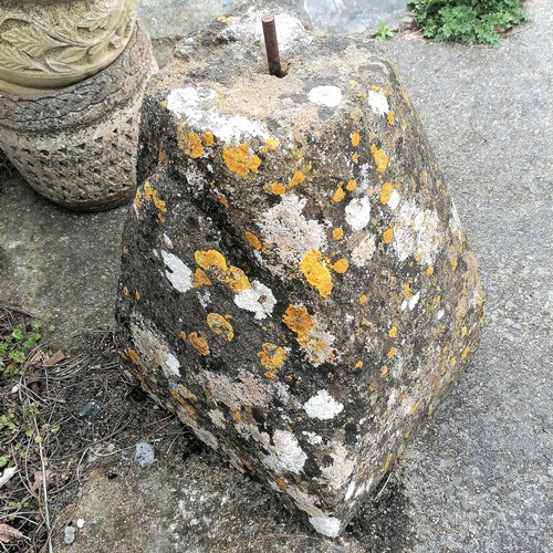 78 - Antique Staddle stone base 64cm high base 43cm x 37cm