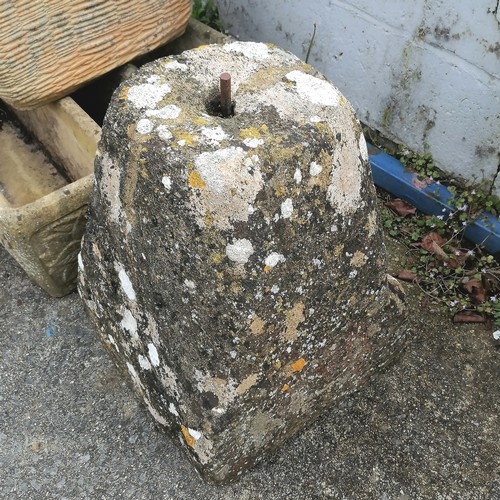 79 - Antique Staddle stone base 60cm high base 40cm x 40cm