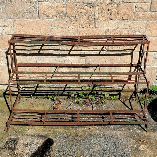 85 - Antique strap work 3 tier plant stand- 123cm x 72cm high x 50cm deep