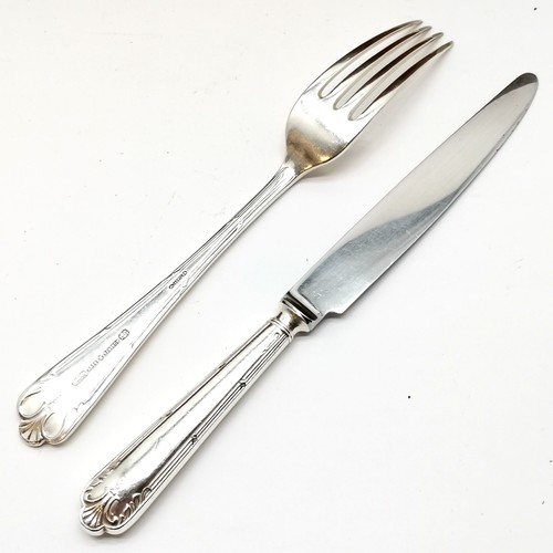 992 - Roberts & Belk silver plated 12 place canteen of cutlery in a original Art Deco walnut detailed cant... 