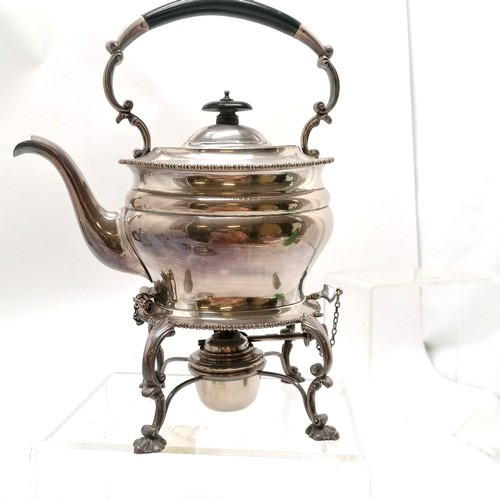 993 - 4 piece silver plated teaset with spirit kettle on stand (32cm high) retailed by Page Keen & Page (P... 