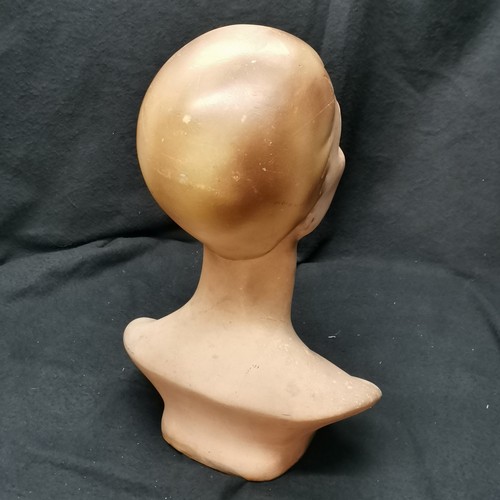 120 - 1930s Display head for Jacoll hats - slight damage to face and paint losses 42cm high