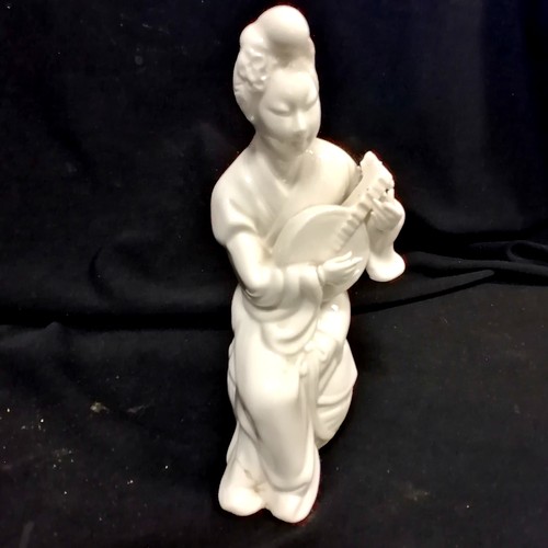 167 - 3 x Oriental Chinese blanc de chine figures - tallest 31cm & all slight a/f