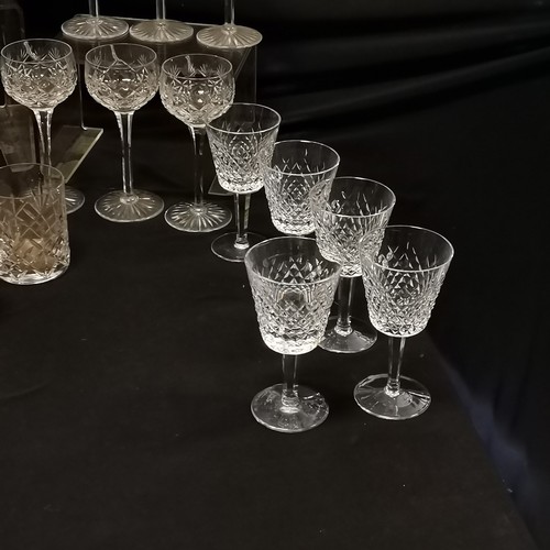 205 - Qty of glassware inc 5 x Waterford crystal wine glasses (15cm), 6 x Villeroy & Boch large wine goble... 