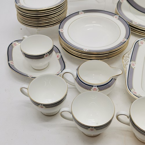 211 - Qty of Wedgwood Waverley bone china to include teapot, plates, gravy boat, etc - all in used conditi... 