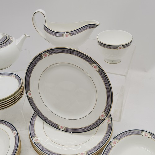 211 - Qty of Wedgwood Waverley bone china to include teapot, plates, gravy boat, etc - all in used conditi... 