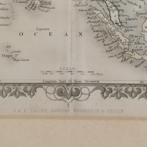 223 - Antique J & F Tallis Asia map illustrated by J Marchant & engraved by James Baylie Allen (1803-76) w... 