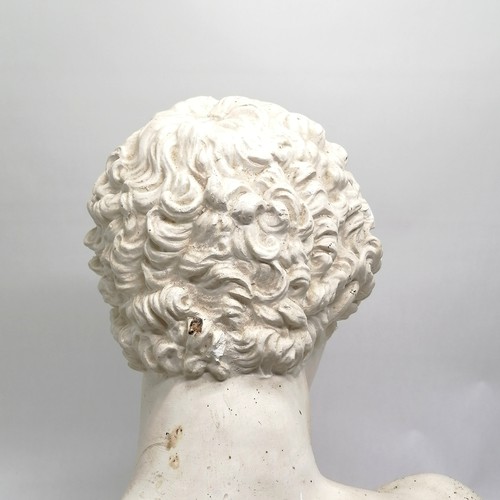 243 - Antique Musée central des arts classical museum plaster copy bust of a male - 70cm ~ has slight loss... 