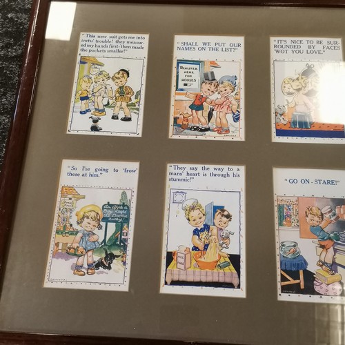 256 - 2 x framed displays of children related postcards inc 5 cards by Frederick Izydor Spurgin - frame 43... 