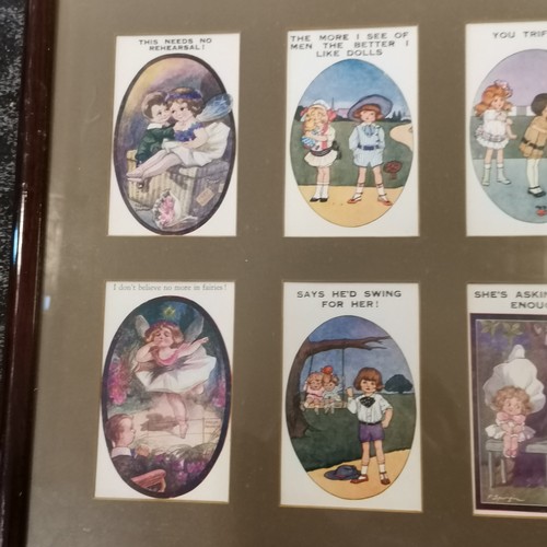 256 - 2 x framed displays of children related postcards inc 5 cards by Frederick Izydor Spurgin - frame 43... 