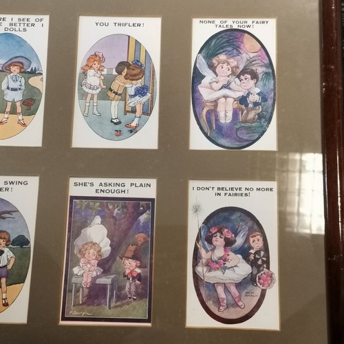 256 - 2 x framed displays of children related postcards inc 5 cards by Frederick Izydor Spurgin - frame 43... 