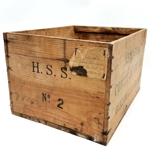 260 - Vintage Armagnac comte de Goyon condom gers France wooden crate No.2 - 43cm x 34cm x 27cm