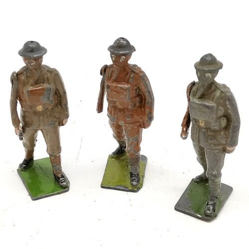 263 - 22 x Britains lead soldiers mostly wearing gas masks - some with losses and in playworn condition