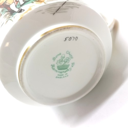 270 - Hammersley & Co fishing themed breakfast cup & saucer (19.5cm diameter) - slight rubbing to gilding ... 