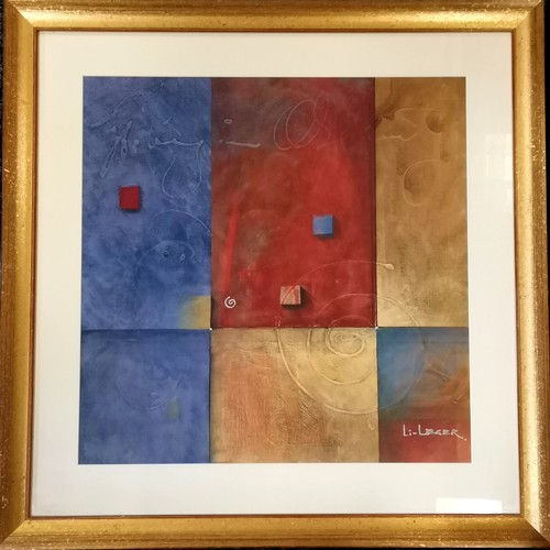 272 - Don Li-Leger (1948-2019) 2 x framed abstract prints - frame 86cm x 84.5cm