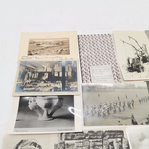 313 - Qty of postcards inc Sinn Fein revolt in Dublin, African & tribal t/w ephemera inc menus, photograph... 