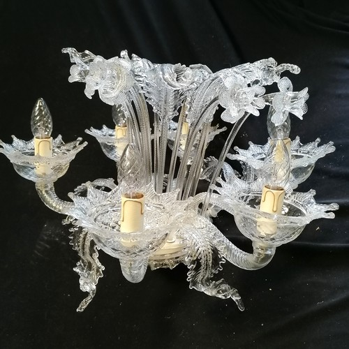 326 - Vintage Venetian glass ceiling light - main body approx 40cm high - the central column is broken int... 