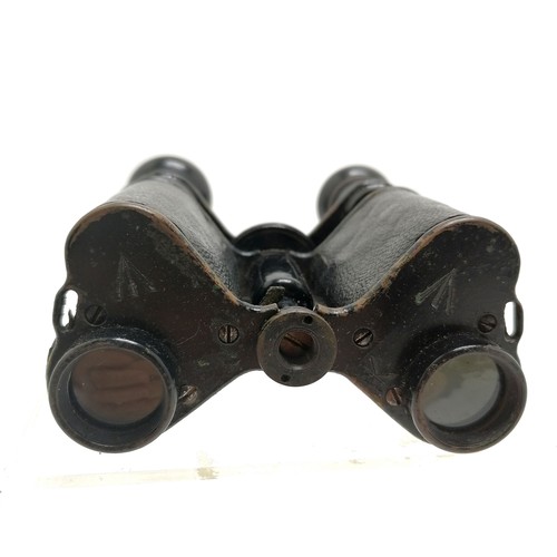 341 - Gundlach-Manhattan Optical Co Rochester (NY) cased binoculars with military markings - some age rela... 