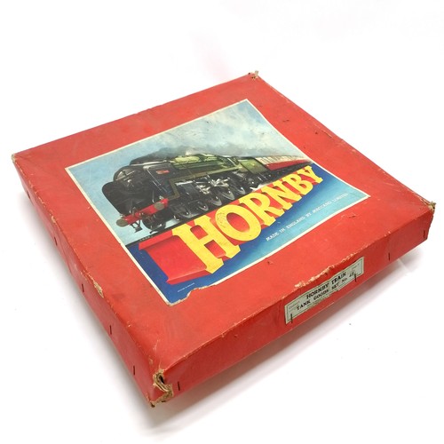 343 - Hornby O gauge tank goods set No 45 tin clockwork set by Meccano Ltd - track + extras ~ box a/f