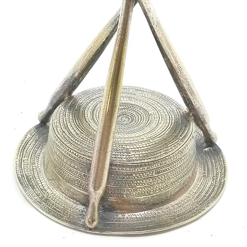 346 - Antique maritime silver plated sporting trophy with straw hat base & oar supports for the bowl which... 