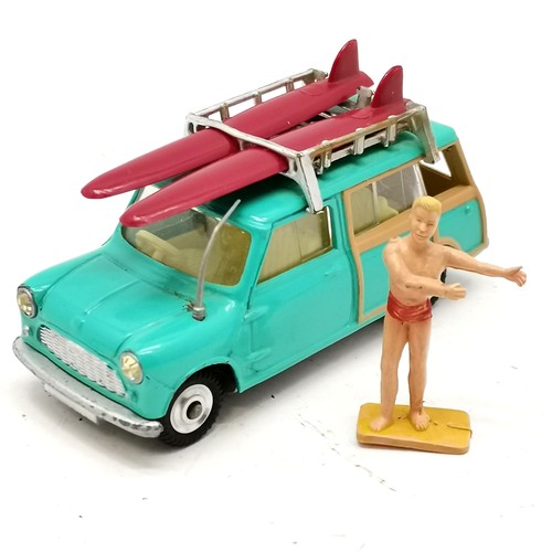 352 - Corgi boxed #485 B.M.C. Mini-countryman complete with surfer figure