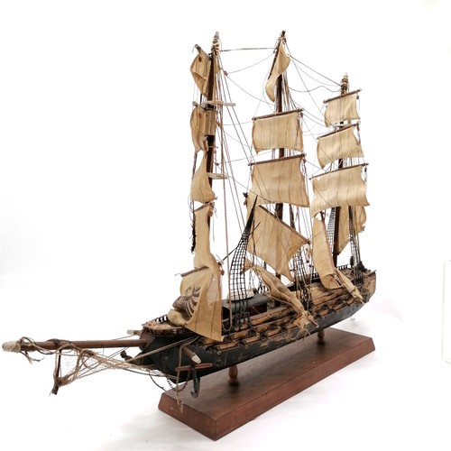 356 - Spanish model ship - (1780) Fragata Espanola - 78cm across x 62cm high ~ has some damage