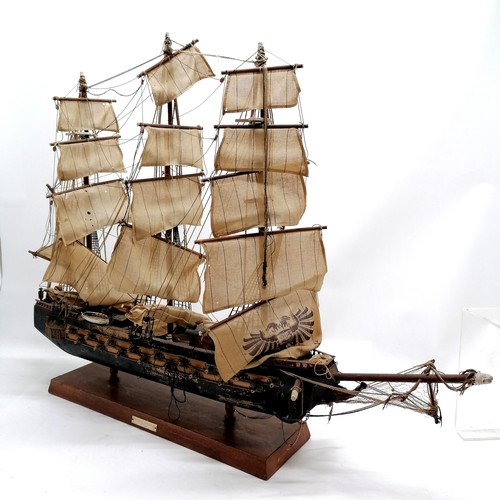 356 - Spanish model ship - (1780) Fragata Espanola - 78cm across x 62cm high ~ has some damage