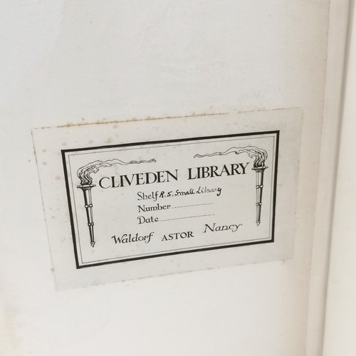 359 - Cliveden Library of Nancy Astor bookplate in 1903 book - 'Warwick Castle and its Earls from saxon ti... 