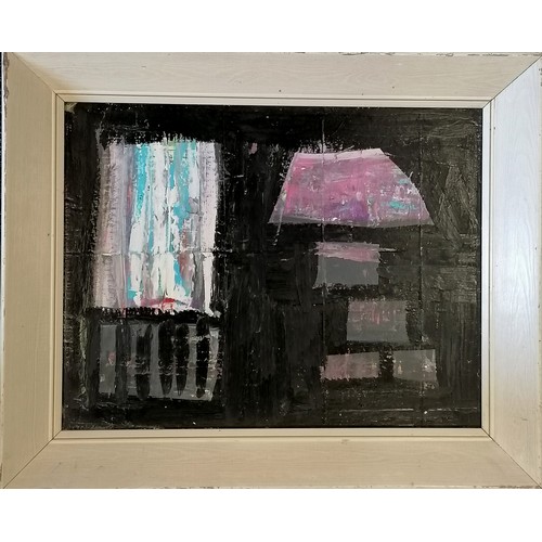 365 - Terence Robert Wood Abstract mixed media on board framed 62cm x 50cm - annotated to the reverse