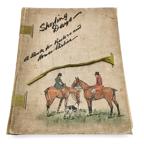 379 - Antique 1907 'Sporting days : a book for visitors and house parties' book with many signatures - com... 