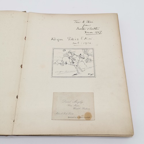 379 - Antique 1907 'Sporting days : a book for visitors and house parties' book with many signatures - com... 