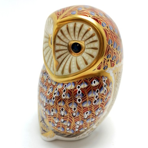 390 - Royal Crown Derby large barn owl paperweight - 11cm high ~ no obvious damage