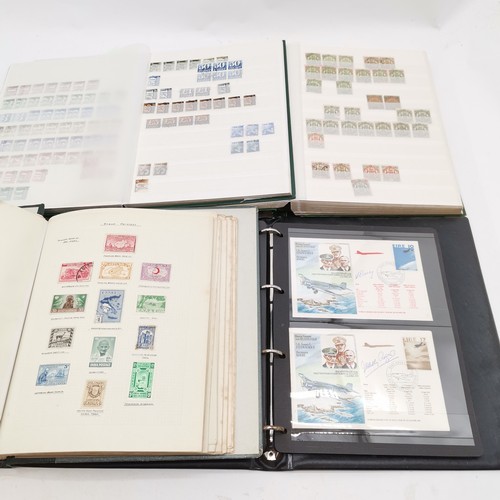 406 - Collection of 14 x stamp albums as follows i) green stockbook with small qty of used commonwealth in... 