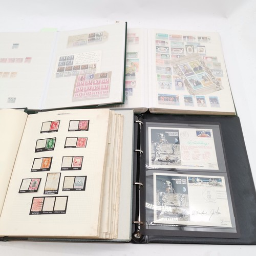 406 - Collection of 14 x stamp albums as follows i) green stockbook with small qty of used commonwealth in... 