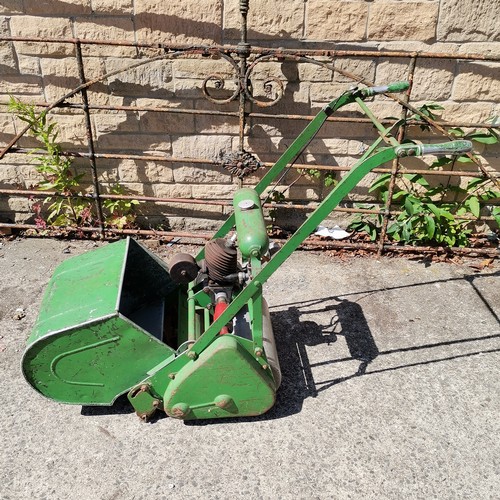 12 - 1950's Atco mower with roller function & grass box - has compression / untested