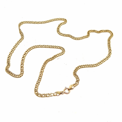 414 - 9ct hallmarked gold fancy double filed curb link 60cm neckchain - 9.6g